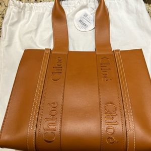 Chloe medium woody aniline leather tote and wallet BNWT